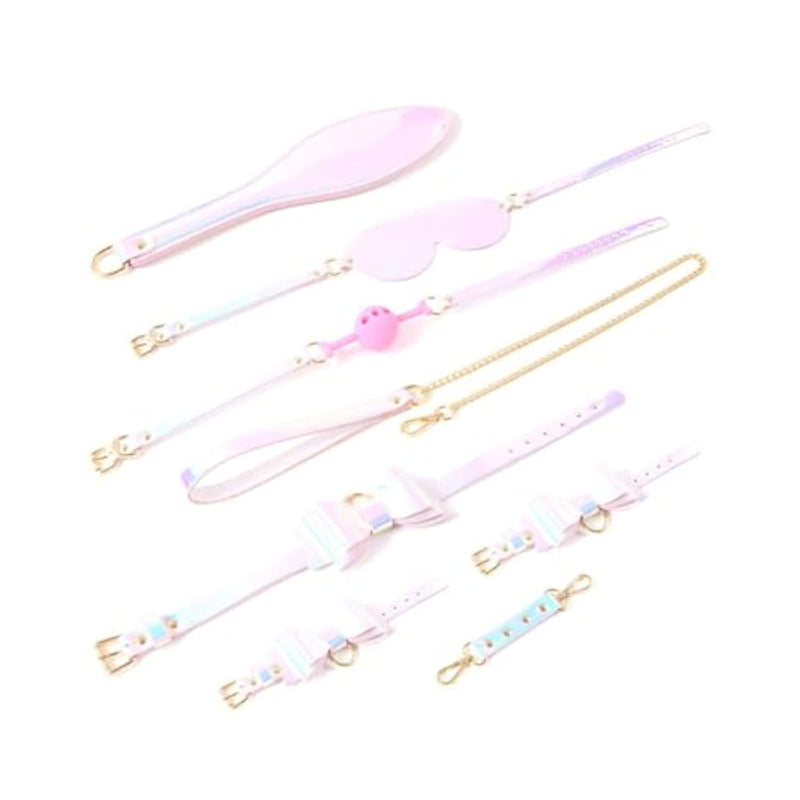 Laser Bondage Set, Perfect For Beginners And Experienced, 6 Pieces Sm Bondage Set With Restraints Kit, Handcuffs, Eye Mask, Erotic Sex Toy For Couple Lovers