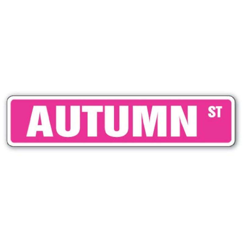 Autumn Street Sign Childrens Name Room Sign | Indoor/Outdoor |  18" Wide Plast