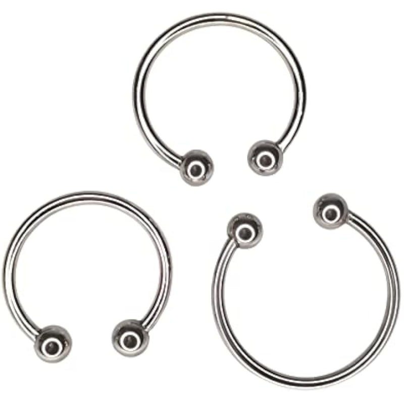 Stainless Steel Cock Ring 2 Beads Penis Ring Glans Stimulating Penis Opening Loop Sex Delay Ejaculating Toys For Men A