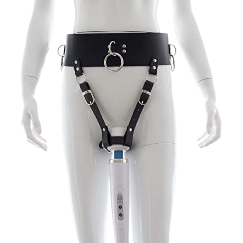 AV Massage Stick Assembly Pants Vibrator Holder SM Binding Bondage Restraints Sex BDSM Kit. Adult Personal Orgasm Tease Sexual Stimulator Kinky Toys (Wand or Vibrator Not Included) (Red)
