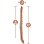 Dr. Skin Plus - 16.5 Inch Double Dong - Extra Long Double-Ended Dildo With A Realistic Posable Shaft - X5 Plus, Superior Tpe - 100% Body-Safe & Phthalate Free - Adult Sex Toy - Beige