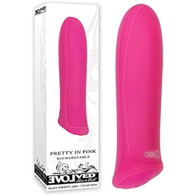 Evolved Pretty In Pink Silicone Rechargeable Personal Vibrator, 3.5 Inch, Pink