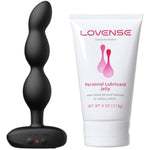 Ridge Anal Beads Vibrator, 360° Rotating Vibrating Butt Plug + Personal Lubricant Privacy Water-Based Lube Non-Sticky Lubrication For Men, Women And Couples