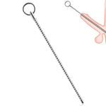 Male Stainless Steel Urethral Plug Dilator With Pull Ring - Extended Urethral Massage Rod - Metal Penis Plug For Prostate Massage - Catheters And Sounds - Adult Sex Toys (0.23In)