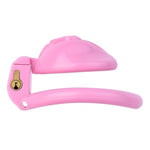Fake Woman Vagina Chastity Cage Lock With 4 Cock Rings Sissy Resin Cock Cages Adults Sex Toys With Labia Male Sm Extreme Bondage Devices (Pink)