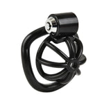 Male Chastity Lock with Adjustable Rings and Push-Button Design for BDSM Enslavement and Domination