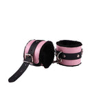 Leather Handcuffs Bracelet with Soft Plush Lining for Role Play, Exercise, and Cosplay