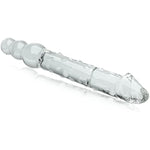 Realistic G-Spot Dildo Penis Cock Dong With 3 Balls Glass Double-Ended Dildo With Vivid Glans And Bumps Adult Sex Toy For Men Women Masturbating (M)