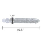 Large Glass Double Ended Dildo Crystal Double Dong Pleasure Wand Realistic Penis For Vaginal G-Spot Anal Sex Toy (Medium)
