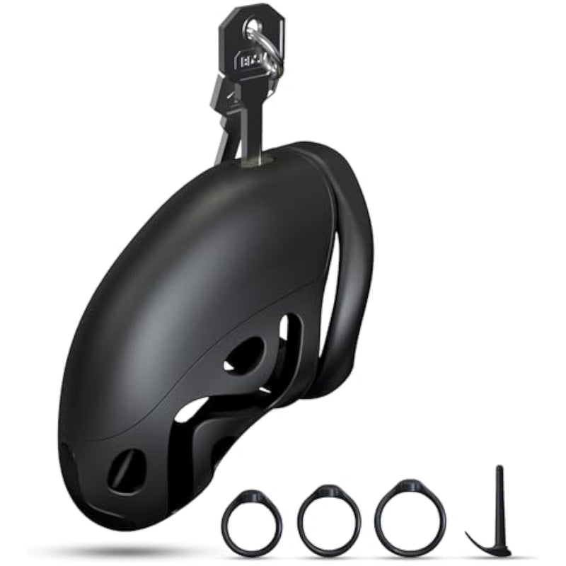 Male Chastity Penis Cage, Lightweight Chastity Device With 3 Sizes Rings And Invisible Lock For Man Penis Exercise Bondage Gear & Accessories Adult Sex Toys Plug