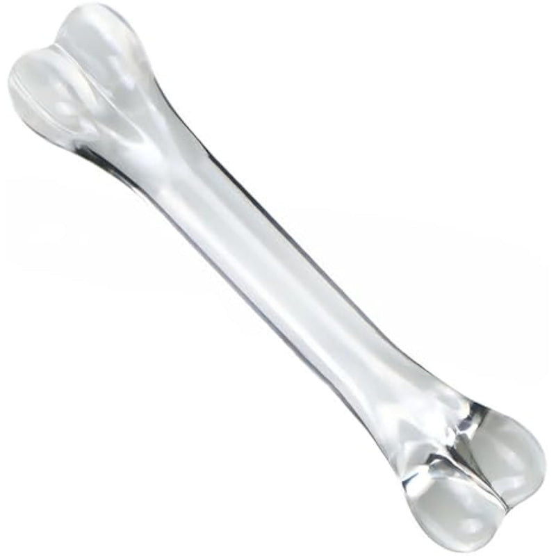Double Ended G Spot Dildos - Clear Double Side Glass Pleasure Wand Crystal Anal Dildo Bone Shape Butt Plug Sex Slave Fetish Prostate Massager Masturbation Sex Toy For Men Women
