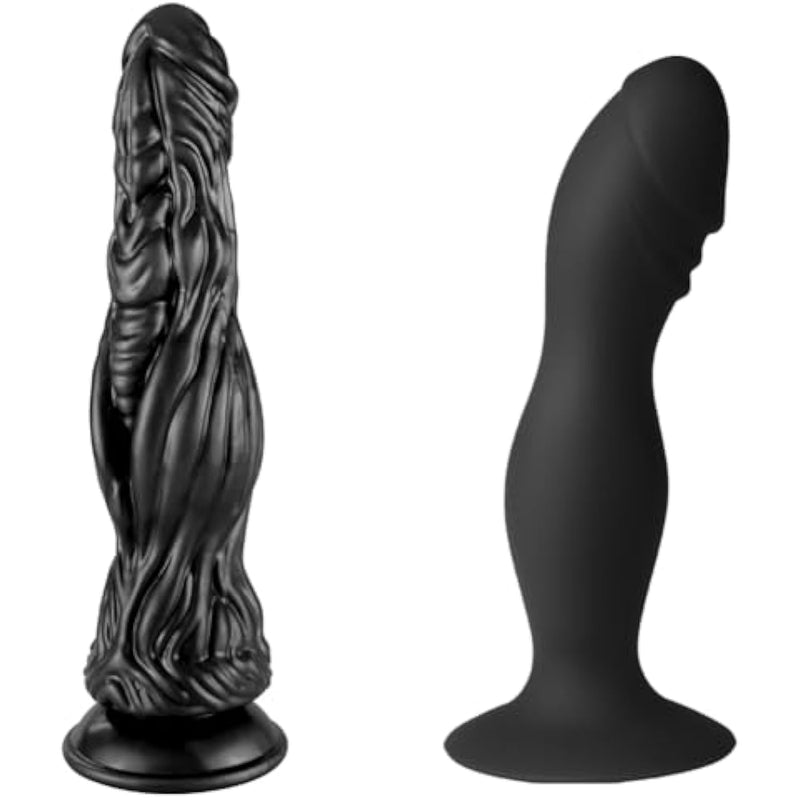 Realistic Anal Plug With Suction Cup 6 Inch Silicone And 10.62 Inch Tpe G-Spot Dildo Sex Toys For Male Female