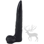 Animal Dildo, 10 Inch Realistic Deer Penis Ultra Long Elk Cock, Anal Plugs For Men Women (Black)