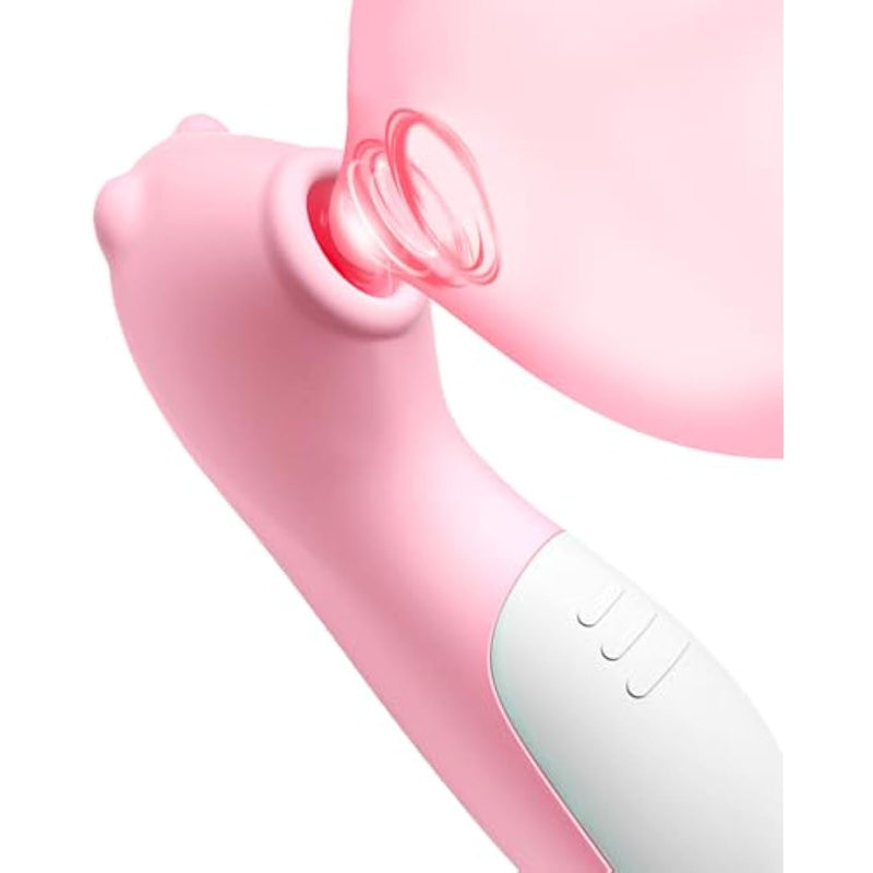 Sucking Vibrator Female Sex Toys, Cute Bear Shape Clitoral Vibrators With 10 Suction Frequency, Powerful Quiet Clitoris Nipple Stimulator Adult Toys For Women Couples (Pink)