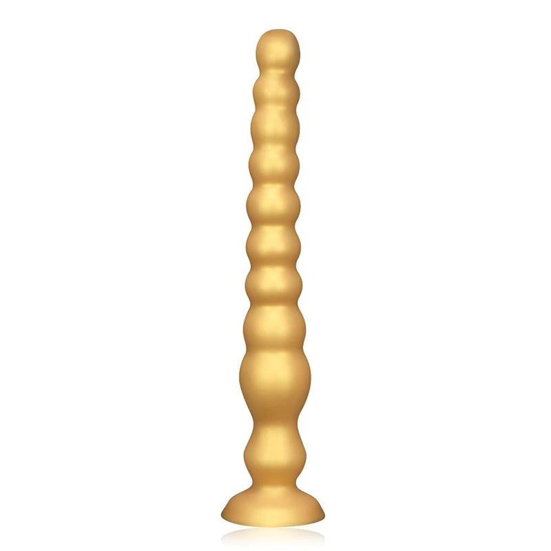 Long Anal Beads Plug With Strong Suction Cup, Soft Silicone Butt Plug Thread G-Spot Prostate Massage Stimulation Dildo, Anal Training Sex Toys For Men Women Couple (M)