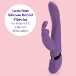 Desire Rabbit Vibrator - 5 Inch Silicone G Spot Vibrator For Women - 8 Patterns & 12 Speeds - Dual Stimulation Adult Sex Toy - Rechargeable & Waterproof - Purple