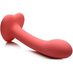 Simply Sweet G-Spot Silicone Dildo For Men, Women, & Couples. G-Spot Curved Dildo Made With Premium Silicone Wide Heart Shaped Base Firm & Flexible. 1 Piece, Pink.
