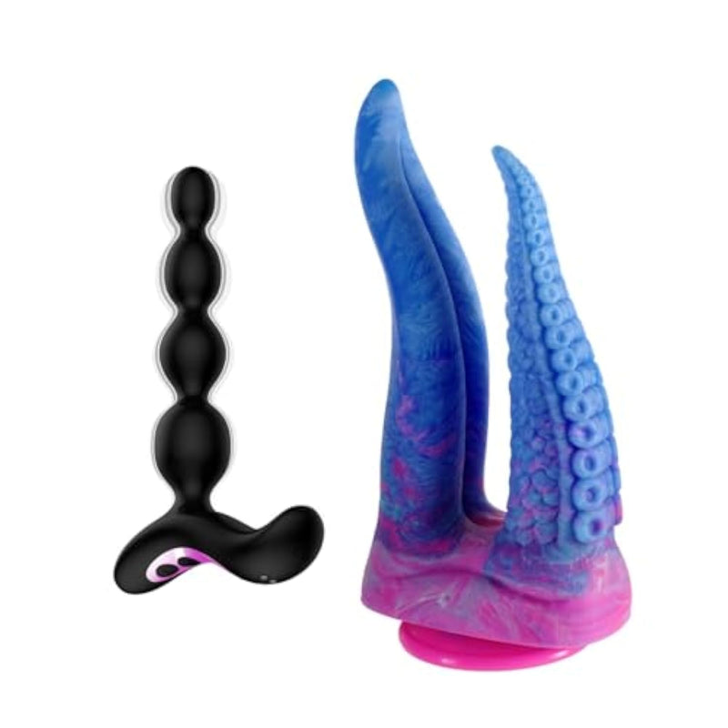 Vibrating Anal Beads + Realistic Double-Ended Dildo