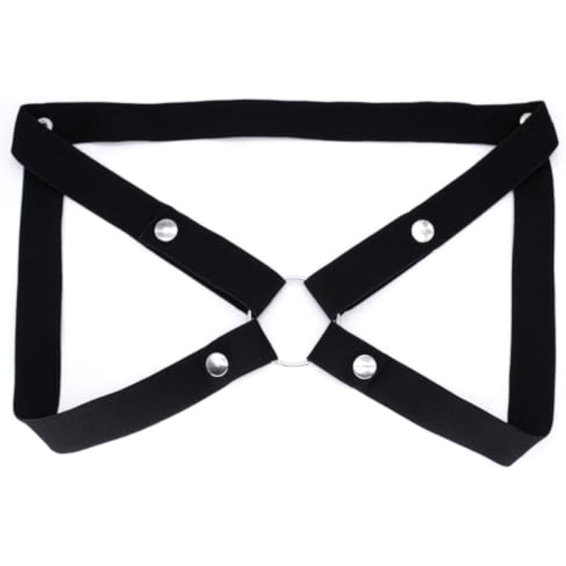 Anti-Off Chastity Device Auxiliary Belt Black Four Way Elastic Band Widened Strap Chastity Cage Accessory Elastic Band Men Sex Toy Sexy Underwear