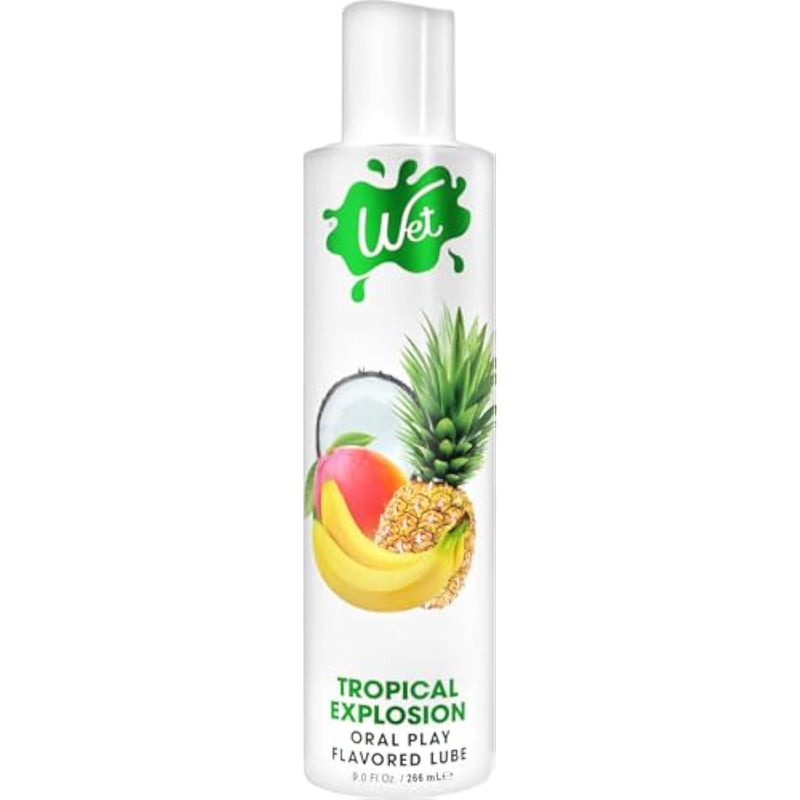 Tropical Explosion Premium Flavored Edible Lube For Men, Women And Couples | Long-Lasting, Condom Safe, Sugar Free, 9 Fl Oz