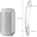 Glass Double Ended Dildos Anal Butt Plug Crystal Double Sided Dildos Sex Toys Transparent Double Dong Realistic Dildo Double Head Dildo For Women Men Couple Waterproof Double Dildos Penis