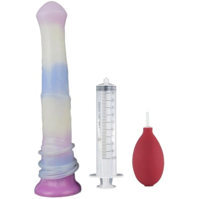 11.22'' Huge Horse Dildo, Lifelike Animal Ejaculating Dildo, Silicone Squirting Dildo With Suction Cup, Flexible Dildo Adult Sex Toy For Couples, Light Purple