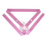 Male Chastity Cage Strap Belt - Sissy Chastity Harness Support Strap Anti-Dislodgement Auxiliary Chastity Band Belt Completely Fit The Body (Pink Three-Way Belt)