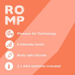 ROMP Switch X Clit Sucker Adult Sex Toys | 6 Sucking Levels | Nipple & Clitoris Sexual Pleasure Tools for Women | Powerful Suction Clitoral Vibrator | Clitoris Stimulator Adult Toy for Couples |Orange