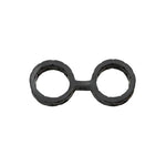 Doc Johnson Japanese Bondage - Silicone Cuffs - Single-Piece Premium Silicone Handcuffs for Soft Bondage or Restraint Play - Large - Black