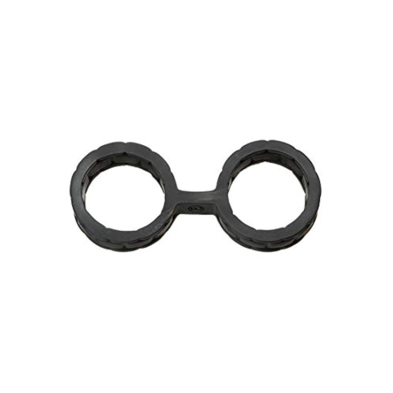 Doc Johnson Japanese Bondage - Silicone Cuffs - Single-Piece Premium Silicone Handcuffs for Soft Bondage or Restraint Play - Large - Black