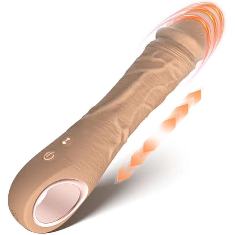 Thrusting Dildo Vibrator Sex Toys - 2 In1 Adult Toys For Women G Spot Dildos Nipple Toys Clitoral Stimulator With 5 Thrust & 10 Vibrate, Realistic Silicone Dildo For Woman Couples