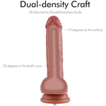 6.8" Dual-Density Dildo, 5" Insertable Realistic Penis With Kliclok System, Hands-Free Play Soft Sex Toy - Beginner Series