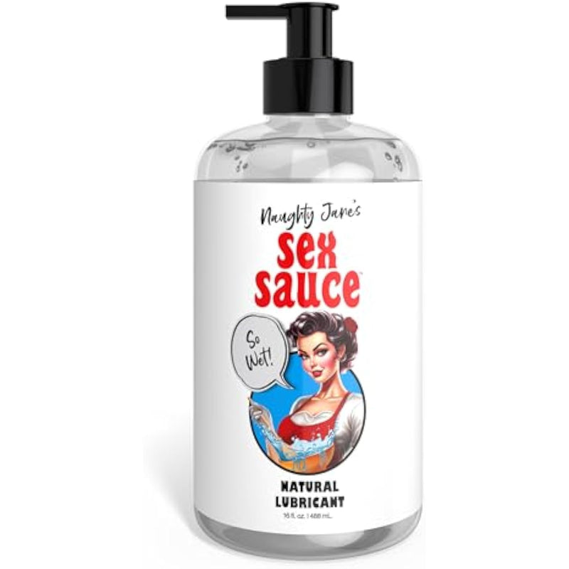 Naughty Jane'S Sex Sauce Natural Lubricant For Beginners, Men, Women, & Couples. Multi-Use Lubricant And Toy Compatible. Easy To Clean, Body-Safe And Unscented. 1 Piece, Clear - 16Oz.