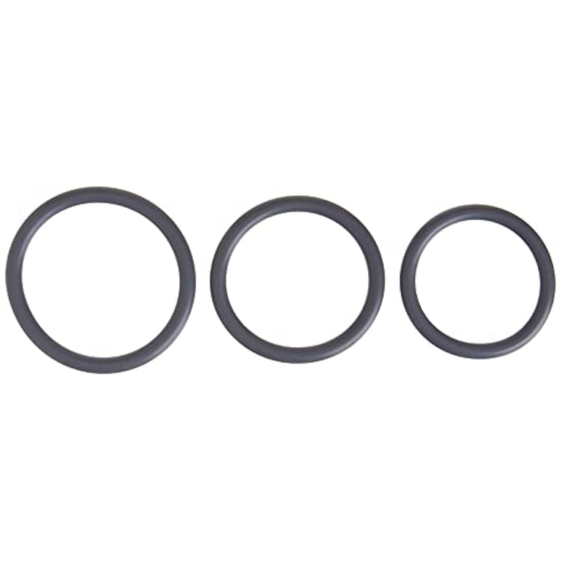 Doc Johnson OptiMALE 3 C-Ring Set for Men - Thin Stretchy Silicone Rings in Slate