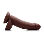 Ultra Real Dual Layer Suction Cup Dildo, Dark Skin Tone, 8 Inch (Af678)