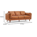 Valencia Artisan Full Leather Sofa 88” - Pure Full Italian Nappa Leather Couch, Solid Wood Accent, Ultimate Comfort, Cognac Tan