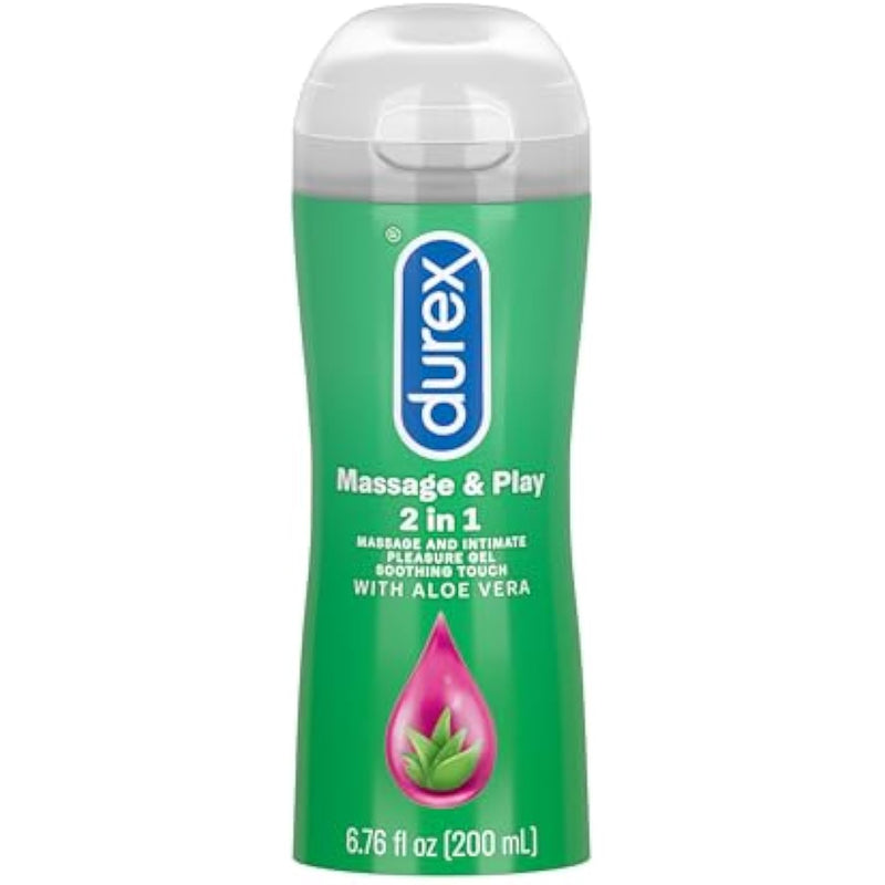 Durex Massage & Play 2 in 1 Lubricant, 6.76 oz., Soothing Touch with Aloe Vera
