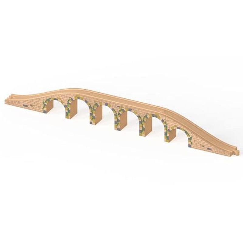 Solid Wood 6 Arches Viaduct Bridge For Wooden Railway Track Compatible With Thomas Trains Brio Ikea Mellisa And Doug Wooden Train Accessories Toddler Kids Age 3-8