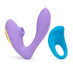 ROMP Reverb Dual Stimulation Pleasure Air Rabbit Vibrator & Juke Quiet Vibrating Cock Ring - Adult Sex Toys Bundle