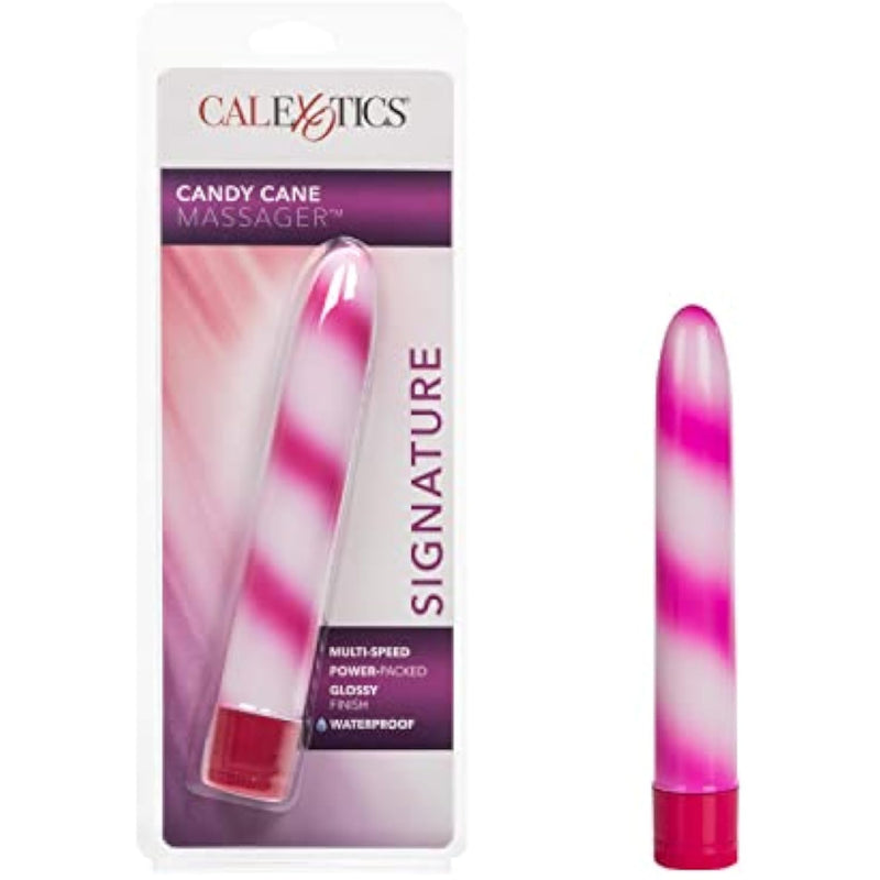 California Exotics Waterproof Candy Cane Vibrator, Pink, 7"