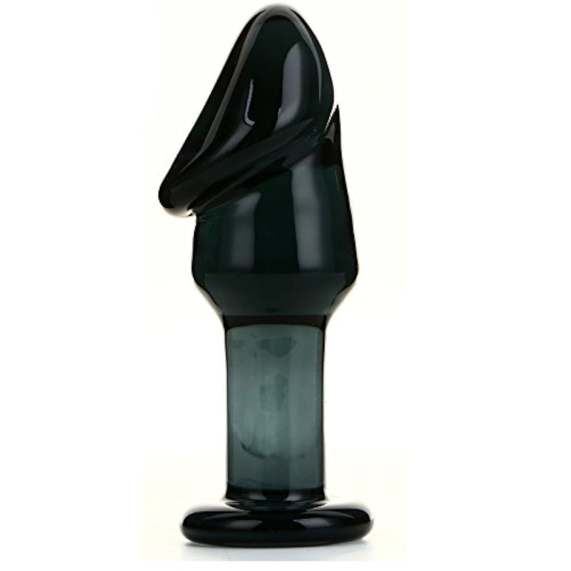 Black Phallic-Shaped Glass Dildo Crystal Pleasure Wand Crystal Penis G-Spot Stimulator Women Masturbation