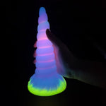 Monster Unicorn Dildo, 7.99 Inch Thick Silicone Anal Dildo, Fantasy Glow In The Dark Dildo, Suction Cup Dildo, Adults Anal Sex Toys, Flexible And Soft Beginner Dildo
