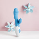 Powerful Rabbit Vibrator - G-Spot Vibrator And Clitoris Stimulator, 30 Vibration Settings - Skin-Friendly Silicone (Light Blue)
