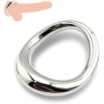 Stainless Steel Metal Cock Ring Metal Penis Ring,Arc Ring Delay Ring Male Metal Ball Scrotum Stretcher Delay Ejaculation Lasting Erection (A2:44X49Mm)