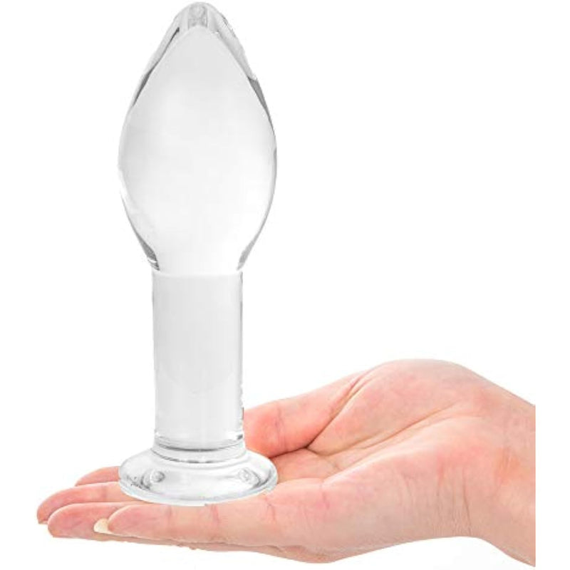 Huge Head Glass Butt Plug Crystal Anal Plug Bum Plug Bomb Plug Anal Trainer Anal Expander Training Sex Toy (M)