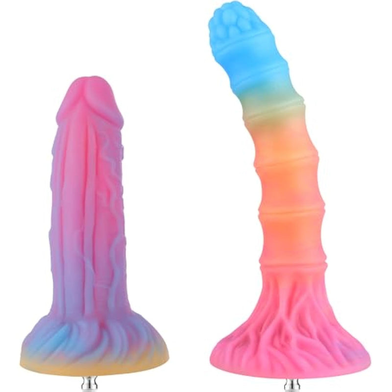Sex Machine Attachments, Glow-In-The-Dark Silicone Series Dildos Attachments With Ezfunlok Connector