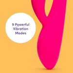 Dream Warming Rabbit Vibrator - 5 Inch Silicone Vibrating Dildo - G Spot & Clit Stimulator - 9 Vibration Modes - Rechargeable & Waterproof Vibrator For Women - Adult Sex Toy - Pink