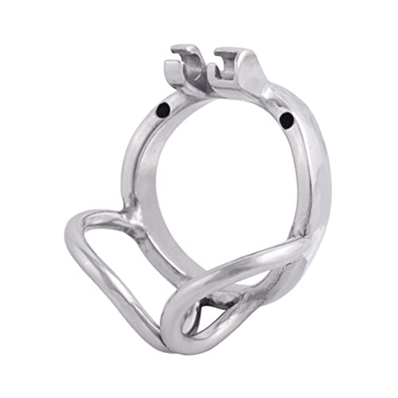 Male Chastity Device Base Ring Ergonomic Design Stainless Steel Cock Cage Closed Ring With Scrotal Splitter H945 (1.77 Inch / 45Mm)