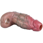 Male Dildo Sleeve Silicone Penis Sleeve With Cock Ring, Realistic Penis Enlarger Sleeve Men Penis Cover, Soft Penis Enlargement Sleeve Adult Sex Toy (Skin)