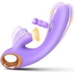 Vibrator Sucking Dildo Sex Toys For Women - 3In1 G Spot Vibrators Clitoral Nipple Stimulator Silicone Rabbit Vibrators With 8 Sucking & Flapping & Vibrating Modes Adult Sexual Toy For Woman Pleasure